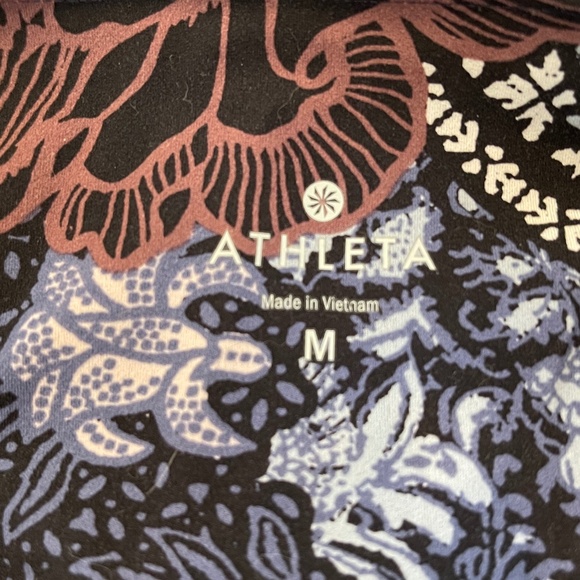 ATHLETA Long Nylon/Spandex Running/Exercise Tights: Floral Print: MEDIUM; NWOT! - Picture 4 of 7